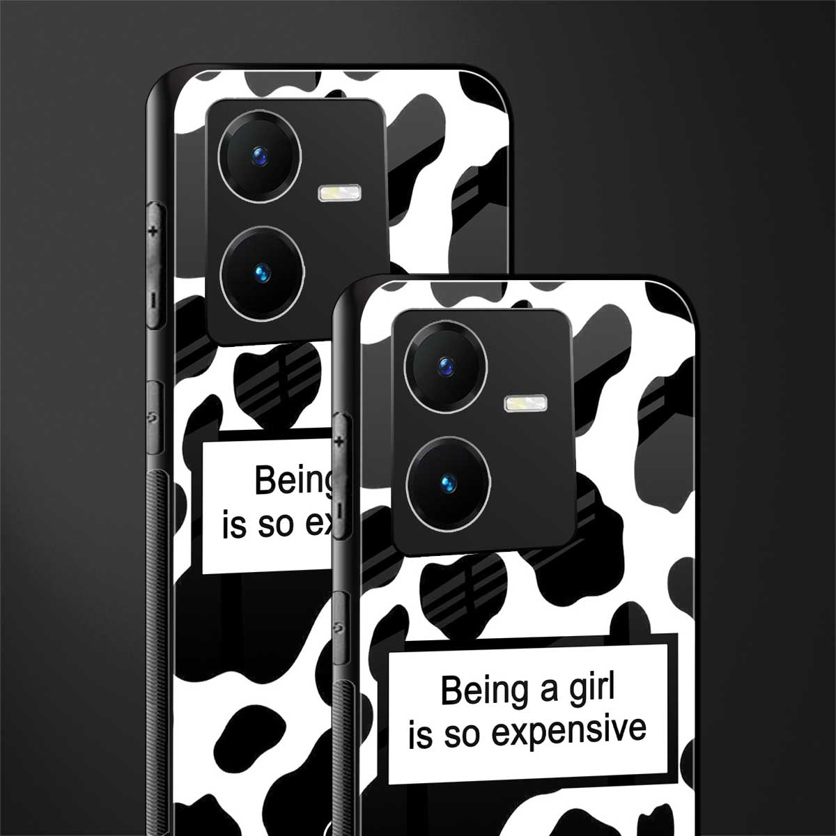 expensive girl back phone cover | glass case for vivo y22