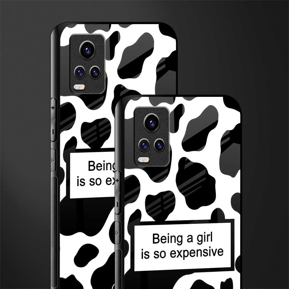 expensive girl back phone cover | glass case for vivo v21e 4g