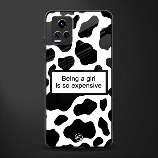 expensive girl back phone cover | glass case for vivo v21e 4g