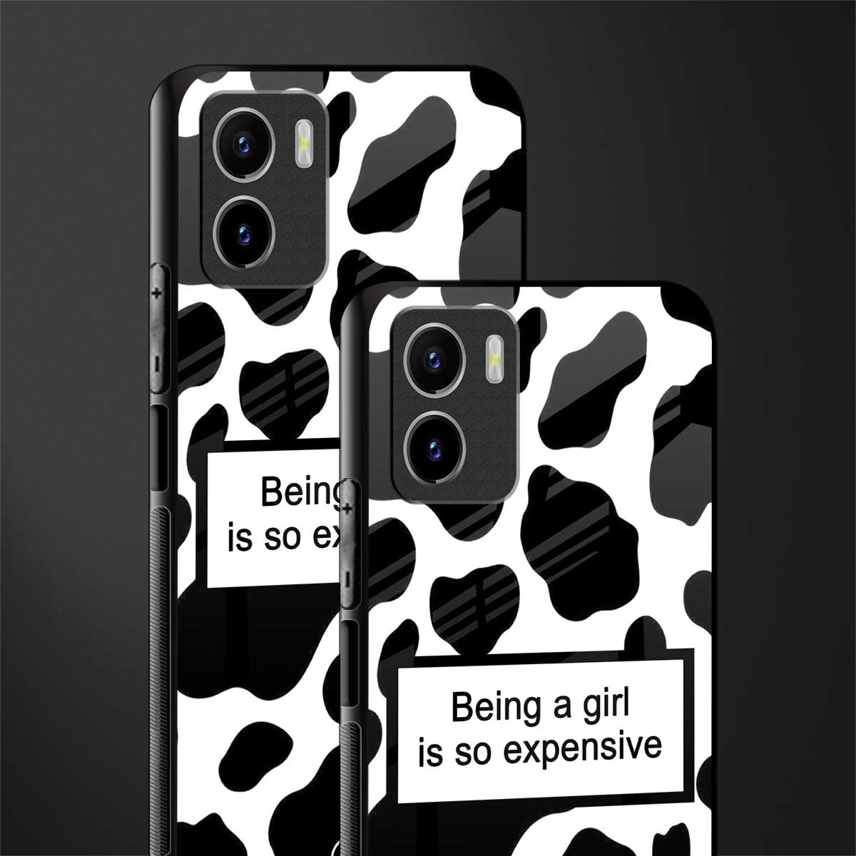 expensive girl back phone cover | glass case for vivo y72