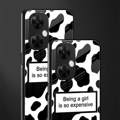 expensive girl back phone cover | glass case for oneplus nord ce 3 lite