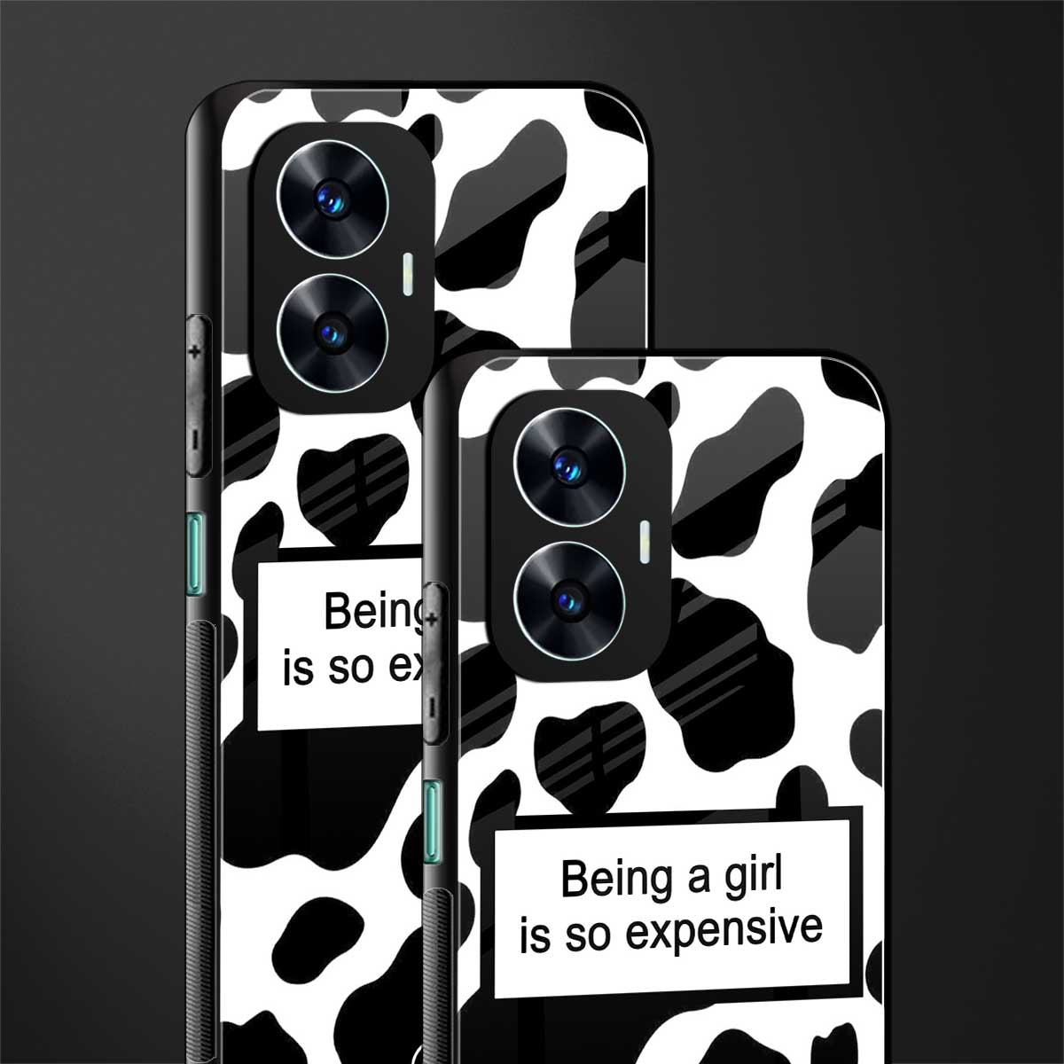 expensive girl back phone cover | glass case for realme c55