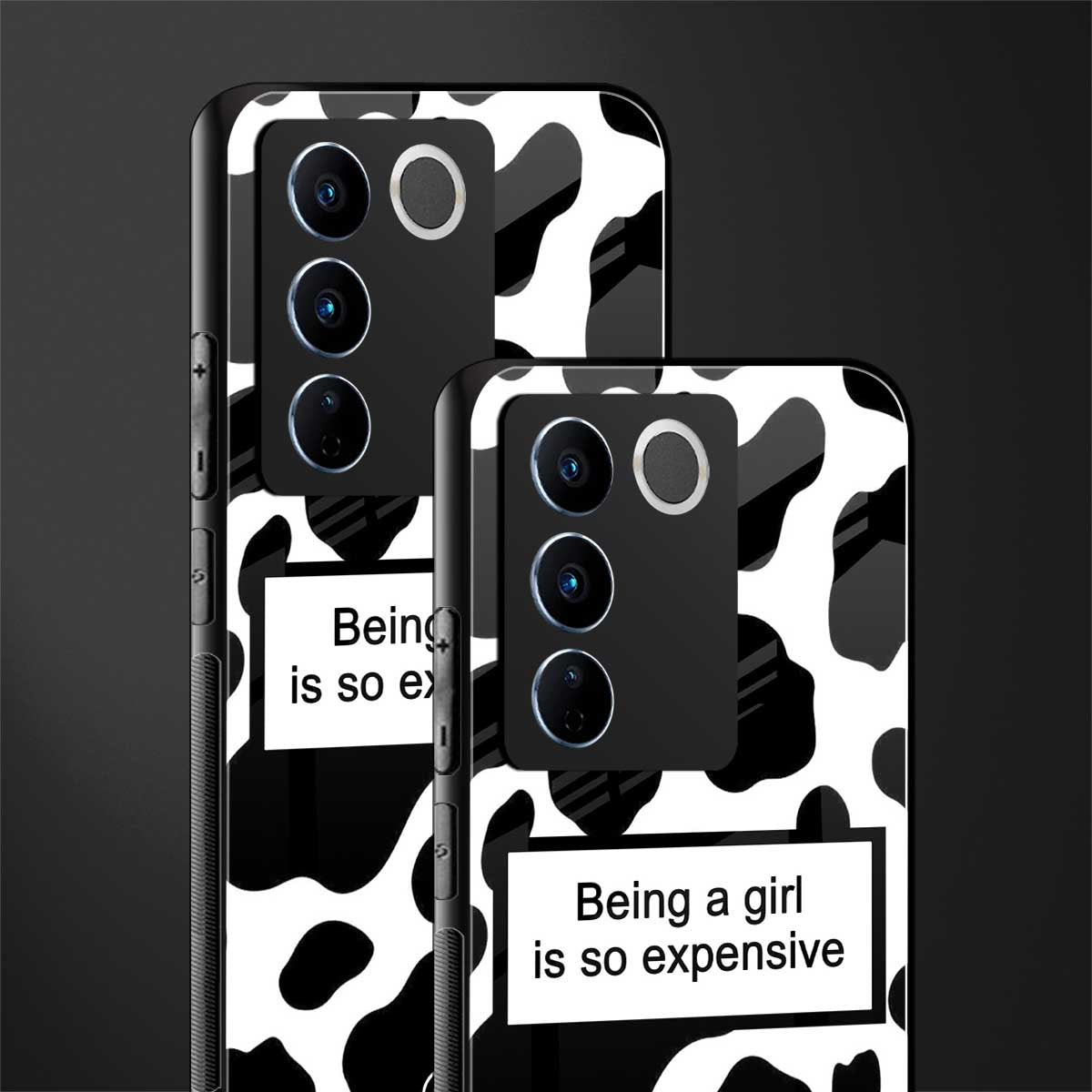 expensive girl back phone cover | glass case for vivo v27 pro 5g