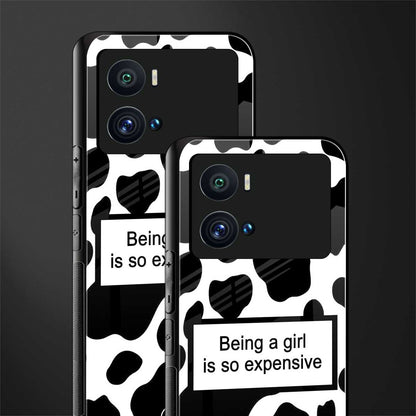 expensive girl back phone cover | glass case for iQOO 9 Pro