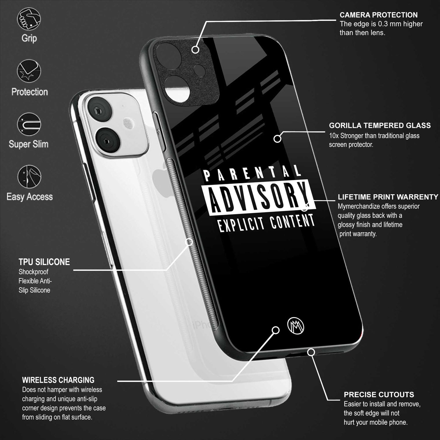 explicit content back phone cover | glass case for oppo reno 8