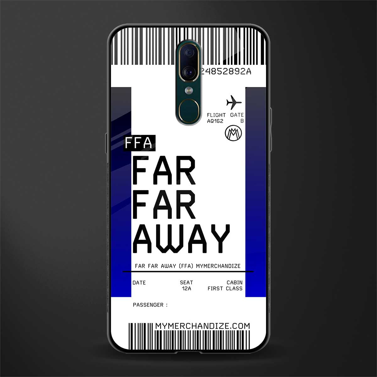 far far away boarding pass ticket glass case for oppo a9 image