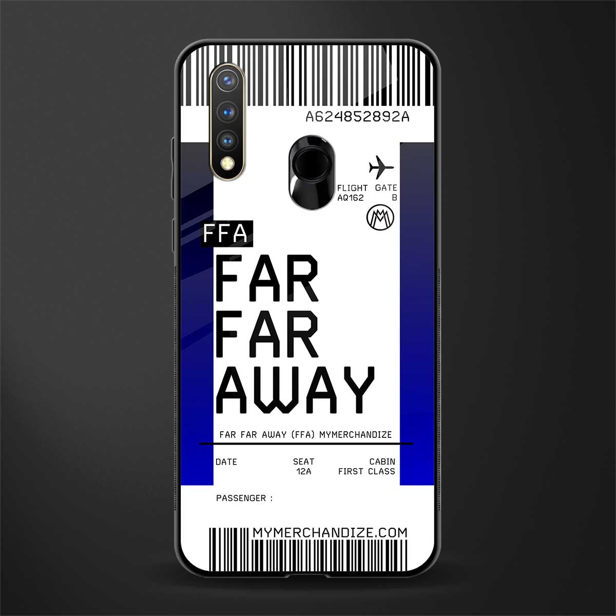 far far away boarding pass ticket glass case for vivo u20 image