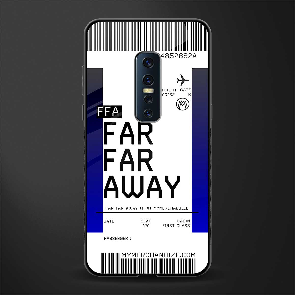 far far away boarding pass ticket glass case for vivo v17 pro image