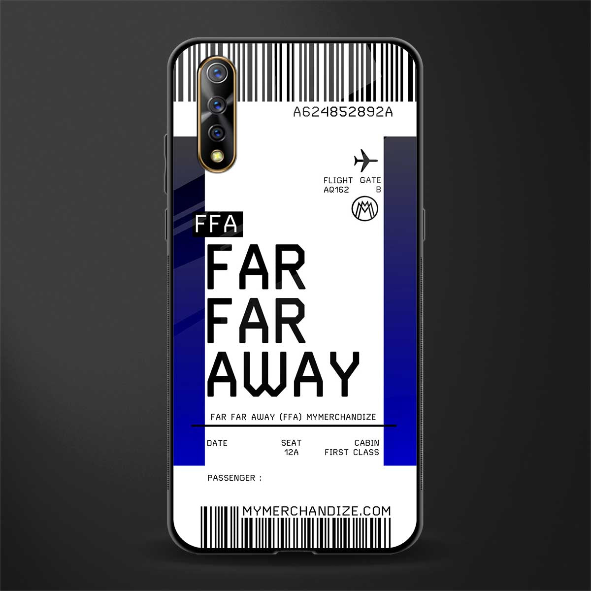 far far away boarding pass ticket glass case for vivo s1 image