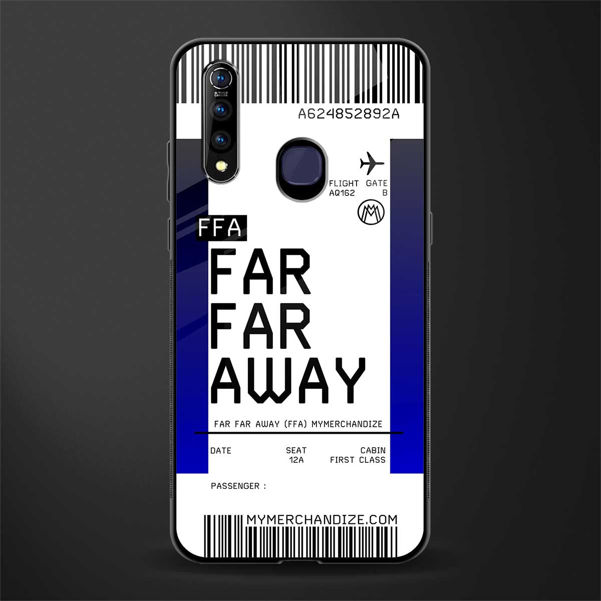 far far away boarding pass ticket glass case for vivo z1 pro image