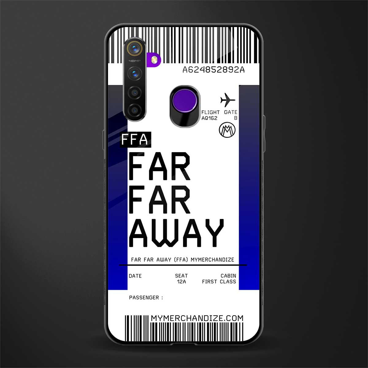 far far away boarding pass ticket glass case for realme 5 image
