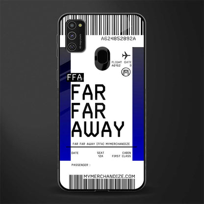 far far away boarding pass ticket glass case for samsung galaxy m21 image