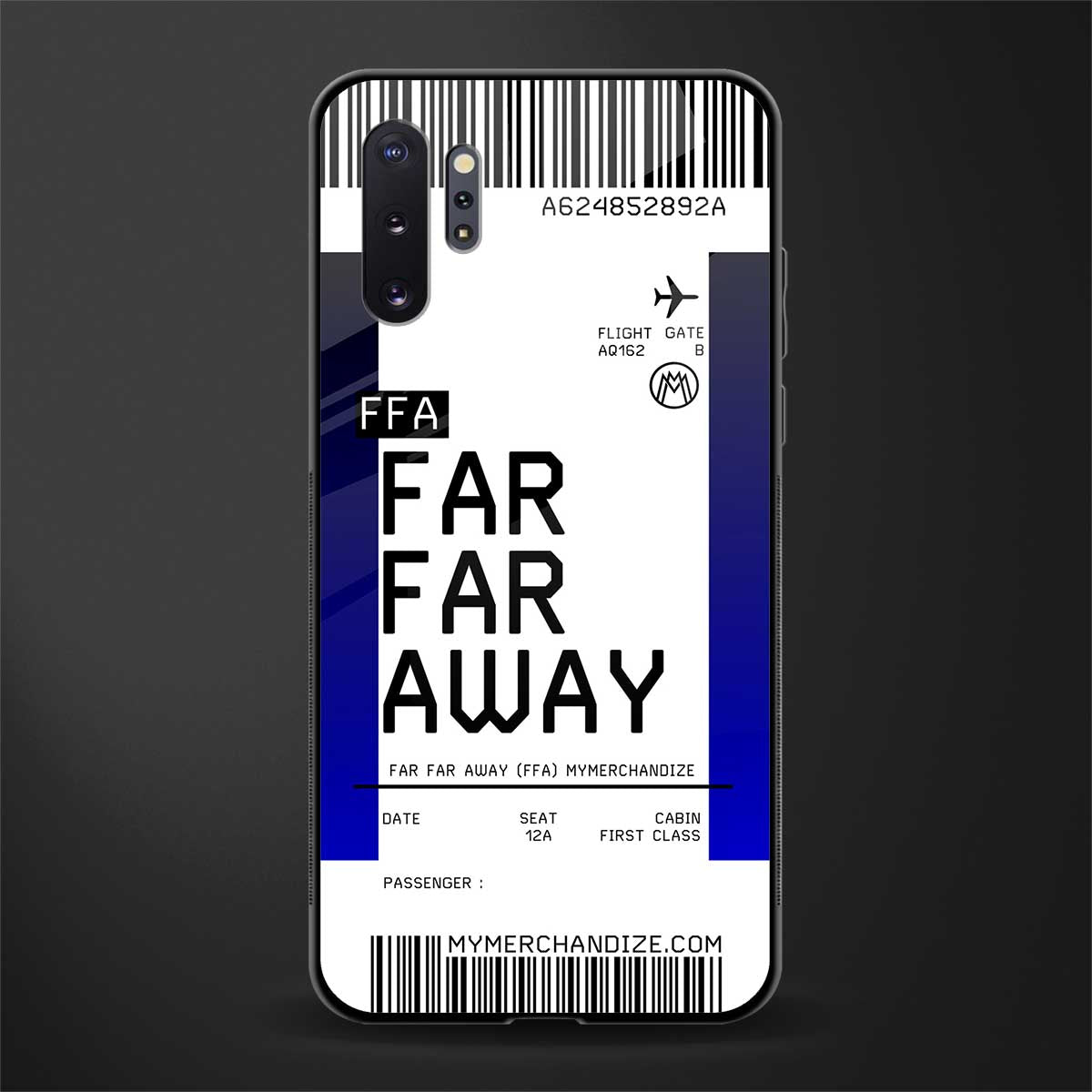far far away boarding pass ticket glass case for samsung galaxy note 10 plus image