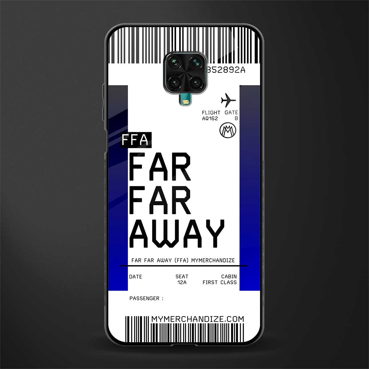 far far away boarding pass ticket glass case for redmi note 9 pro image