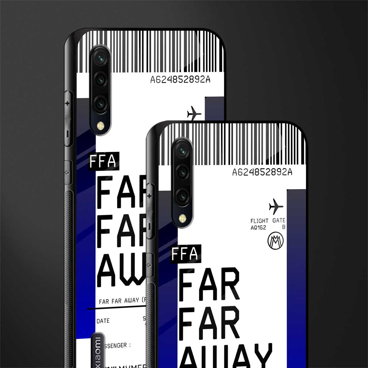 far far away boarding pass ticket glass case for mi a3 redmi a3 image-2