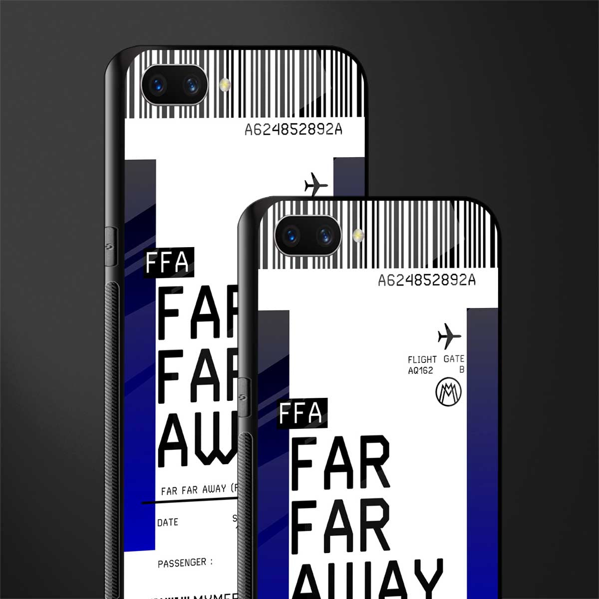 far far away boarding pass ticket glass case for oppo a3s image-2