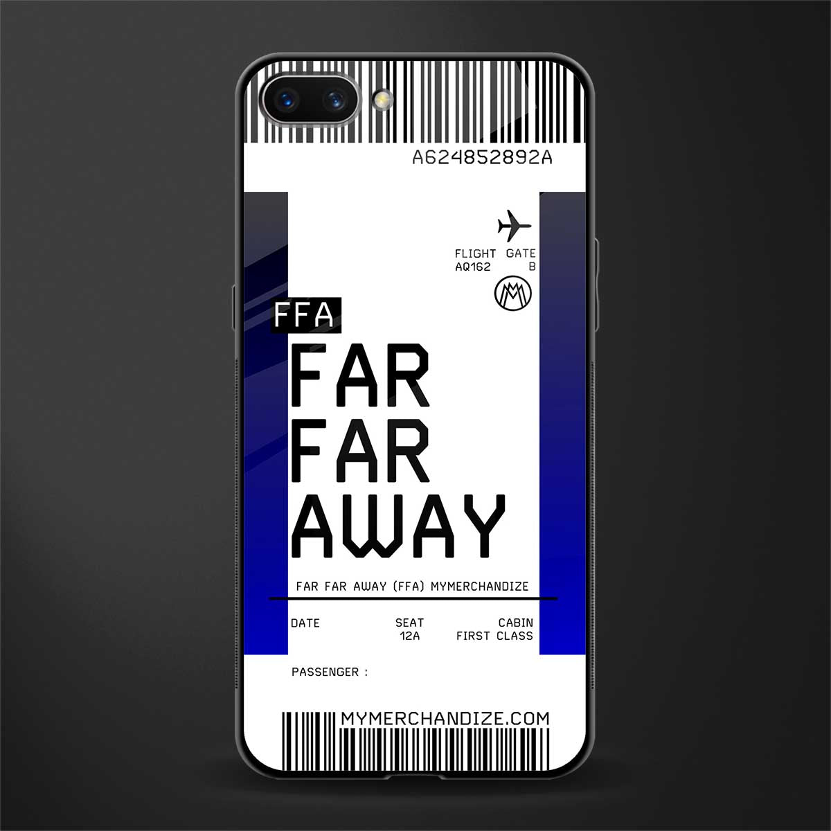 far far away boarding pass ticket glass case for oppo a3s image