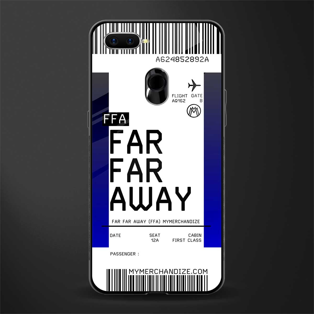far far away boarding pass ticket glass case for oppo a5s image