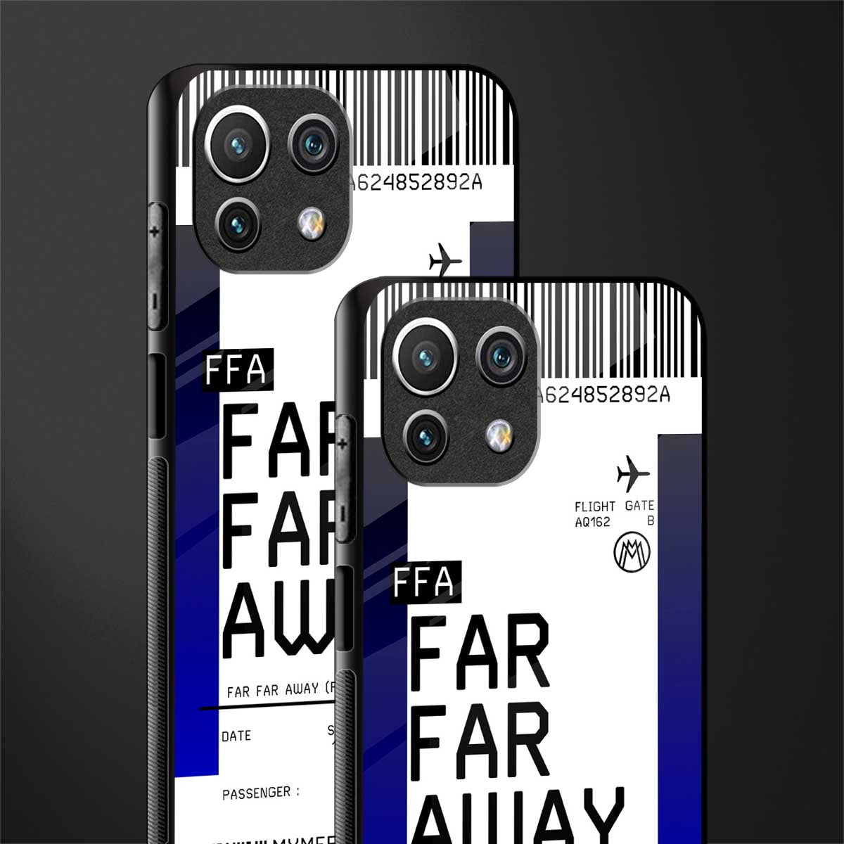 far far away boarding pass ticket glass case for mi 11 lite image-2