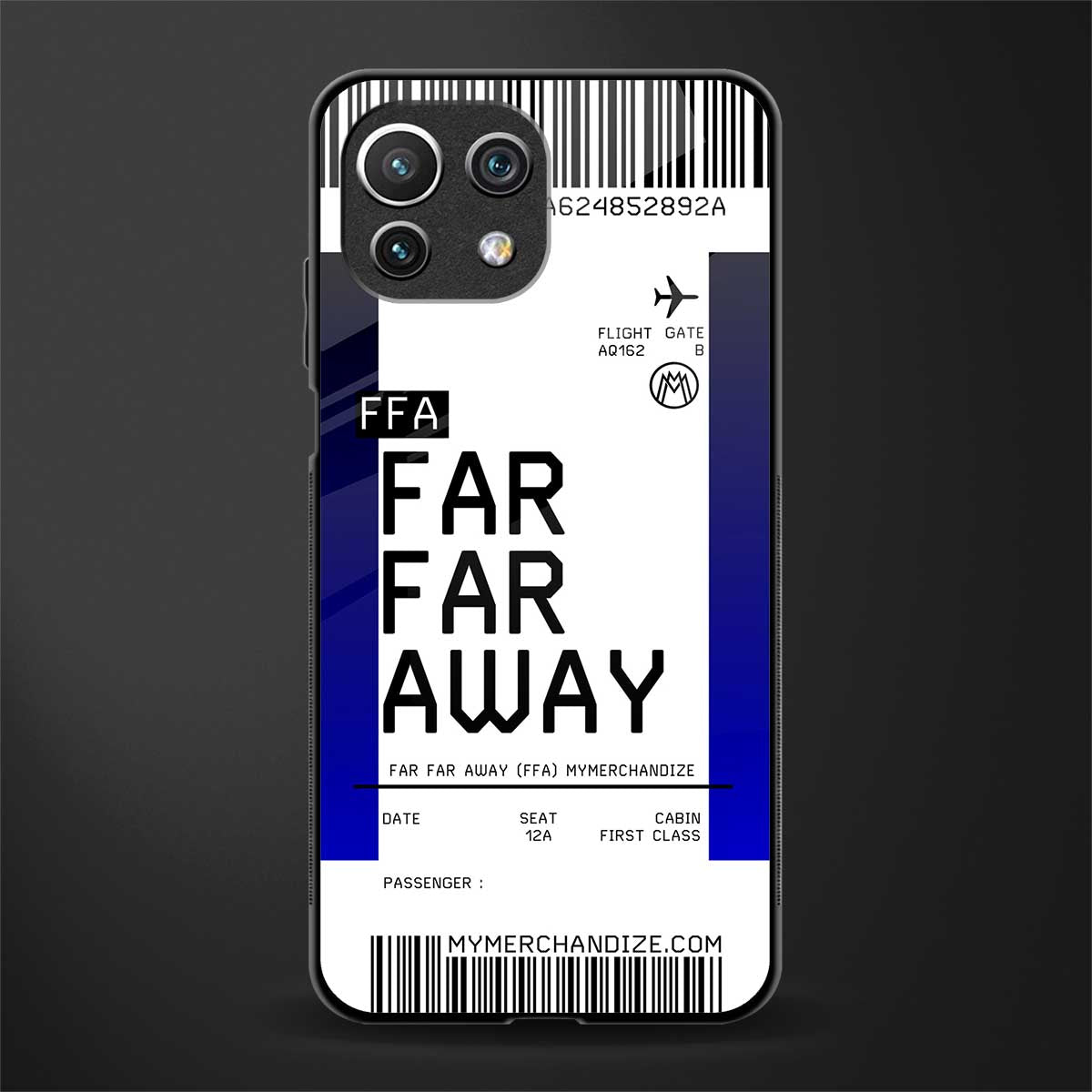 far far away boarding pass ticket glass case for mi 11 lite image
