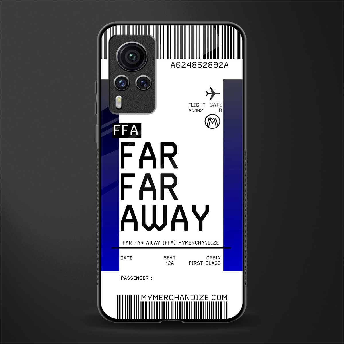 far far away boarding pass ticket glass case for vivo x60 pro image
