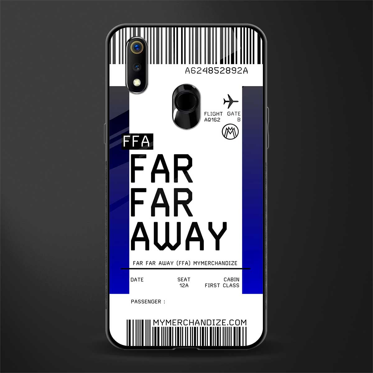 far far away boarding pass ticket glass case for realme 3 pro image