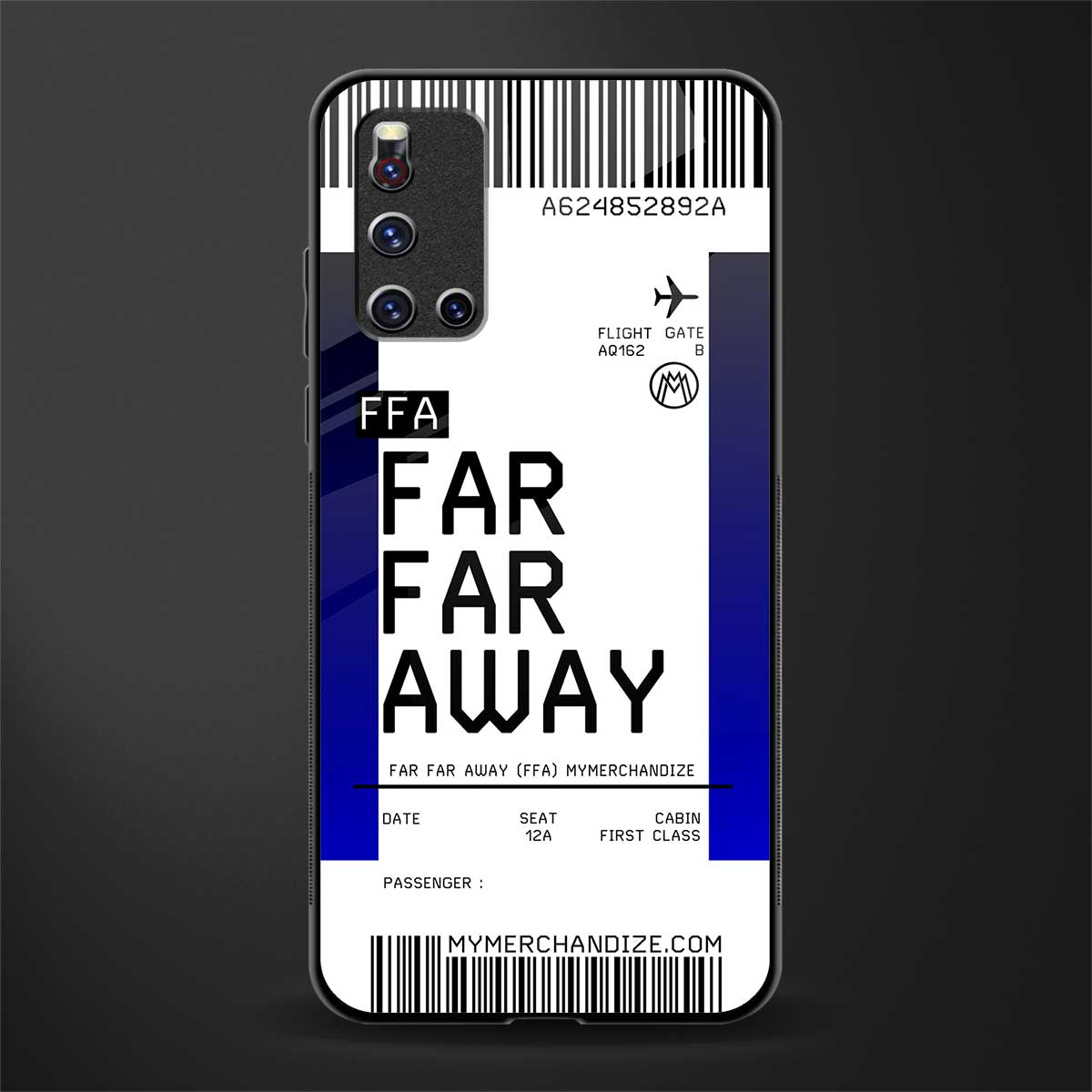 far far away boarding pass ticket glass case for vivo v19 image