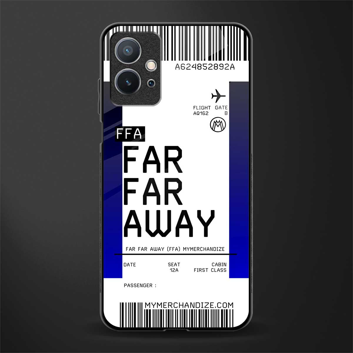 far far away boarding pass ticket glass case for vivo t1 5g image