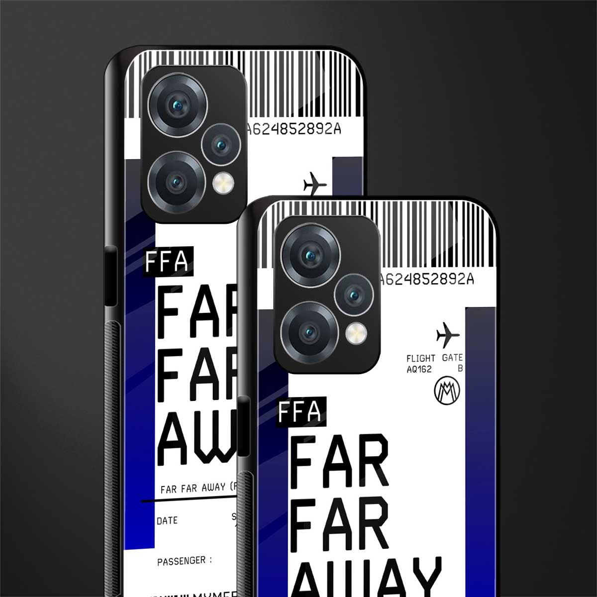 far far away boarding pass ticket back phone cover | glass case for realme 9 pro 5g
