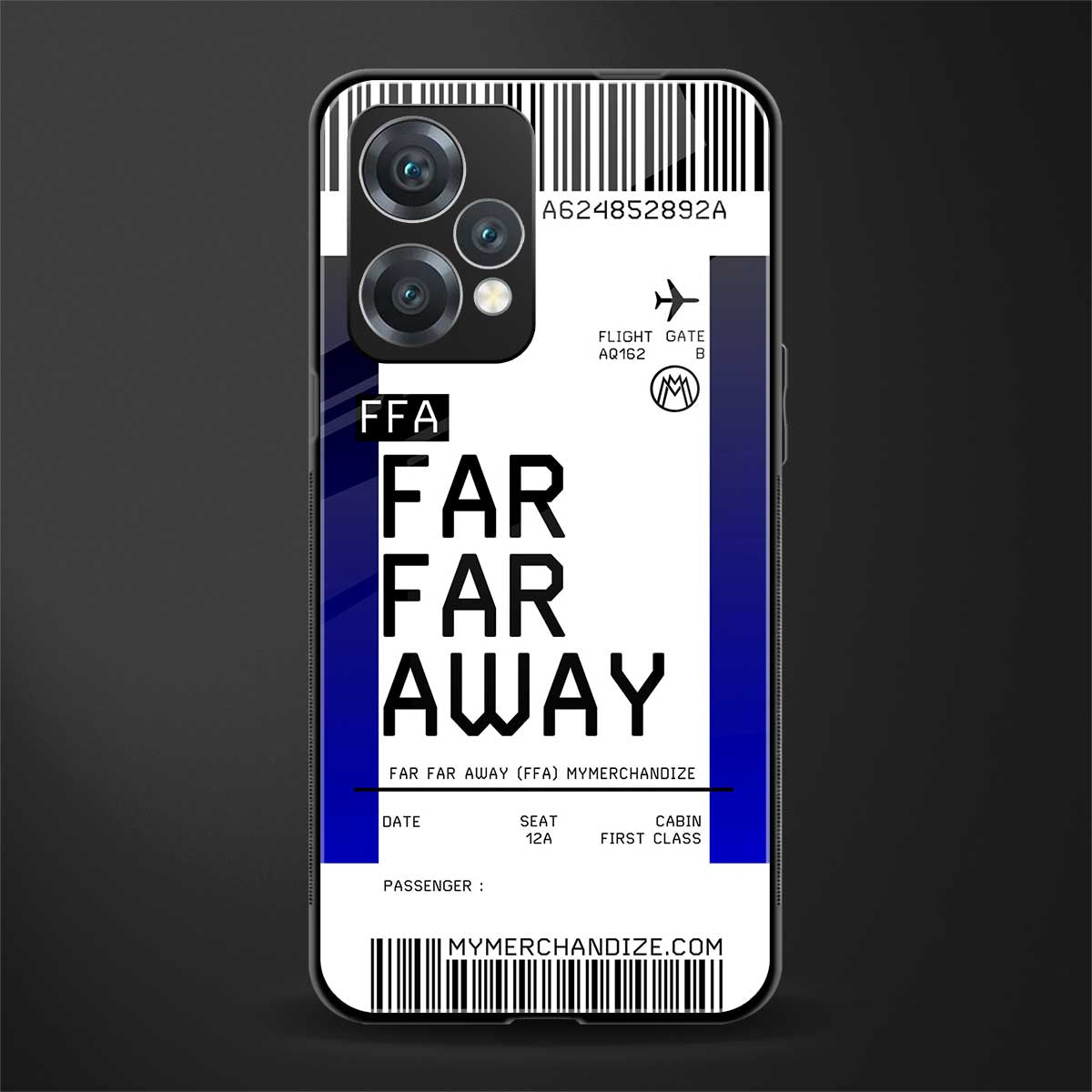 far far away boarding pass ticket back phone cover | glass case for realme 9 pro 5g