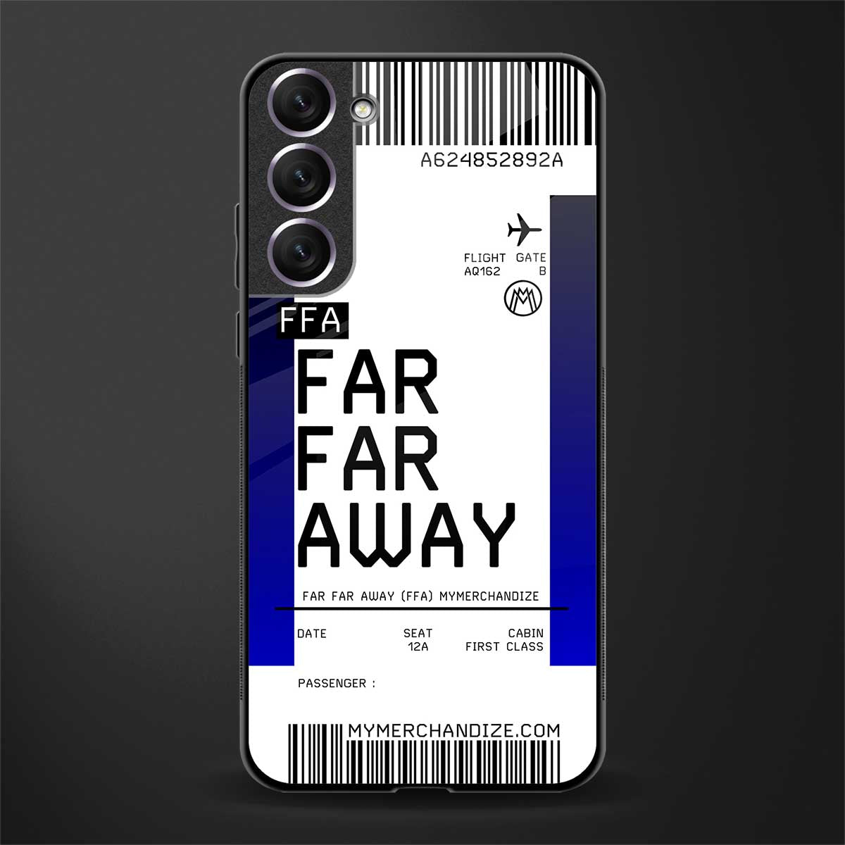 far far away boarding pass ticket glass case for samsung galaxy s21 plus image