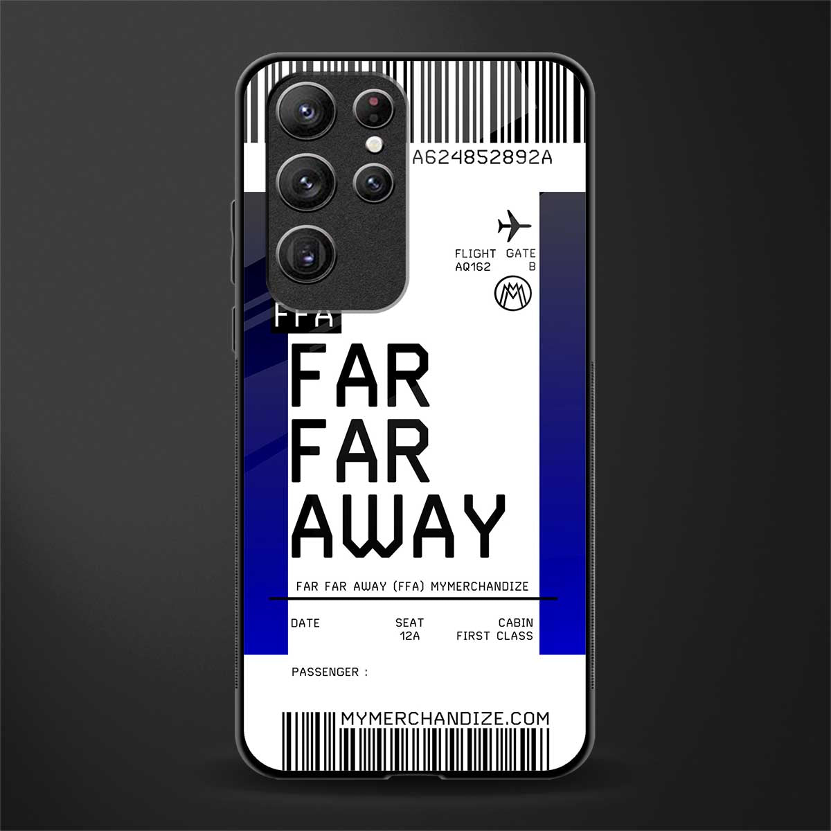 far far away boarding pass ticket glass case for samsung galaxy s21 ultra image