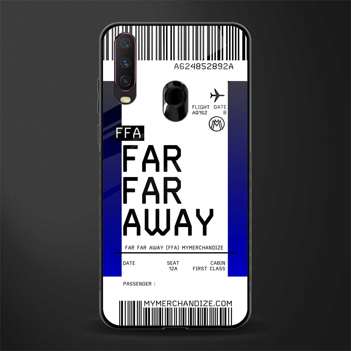 far far away boarding pass ticket glass case for vivo y17 image
