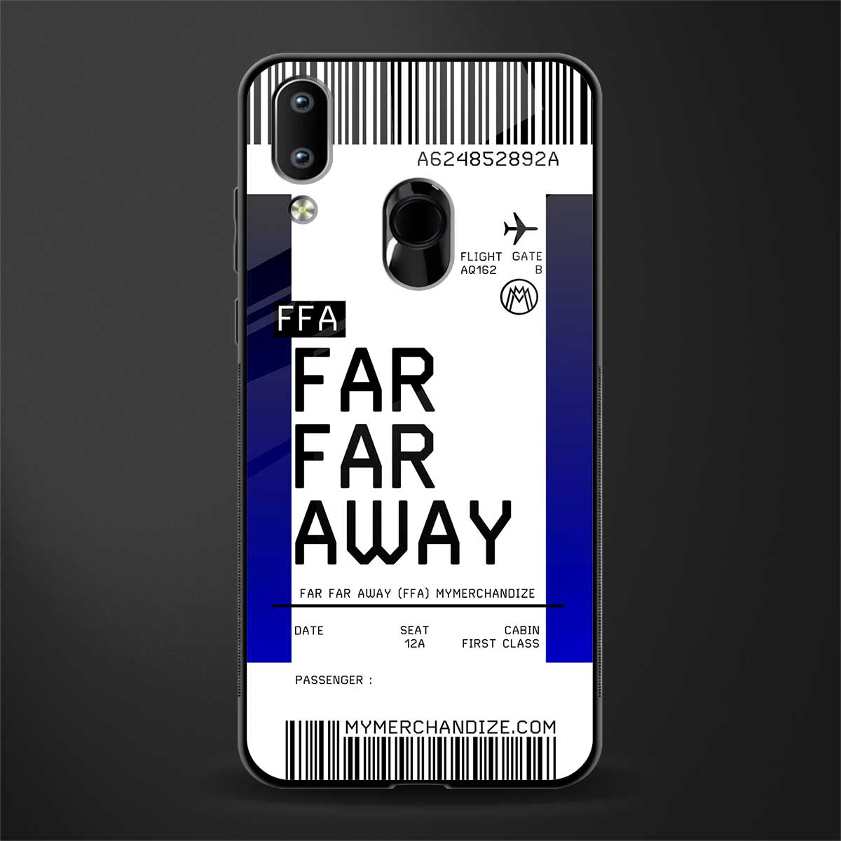far far away boarding pass ticket glass case for vivo y95 image
