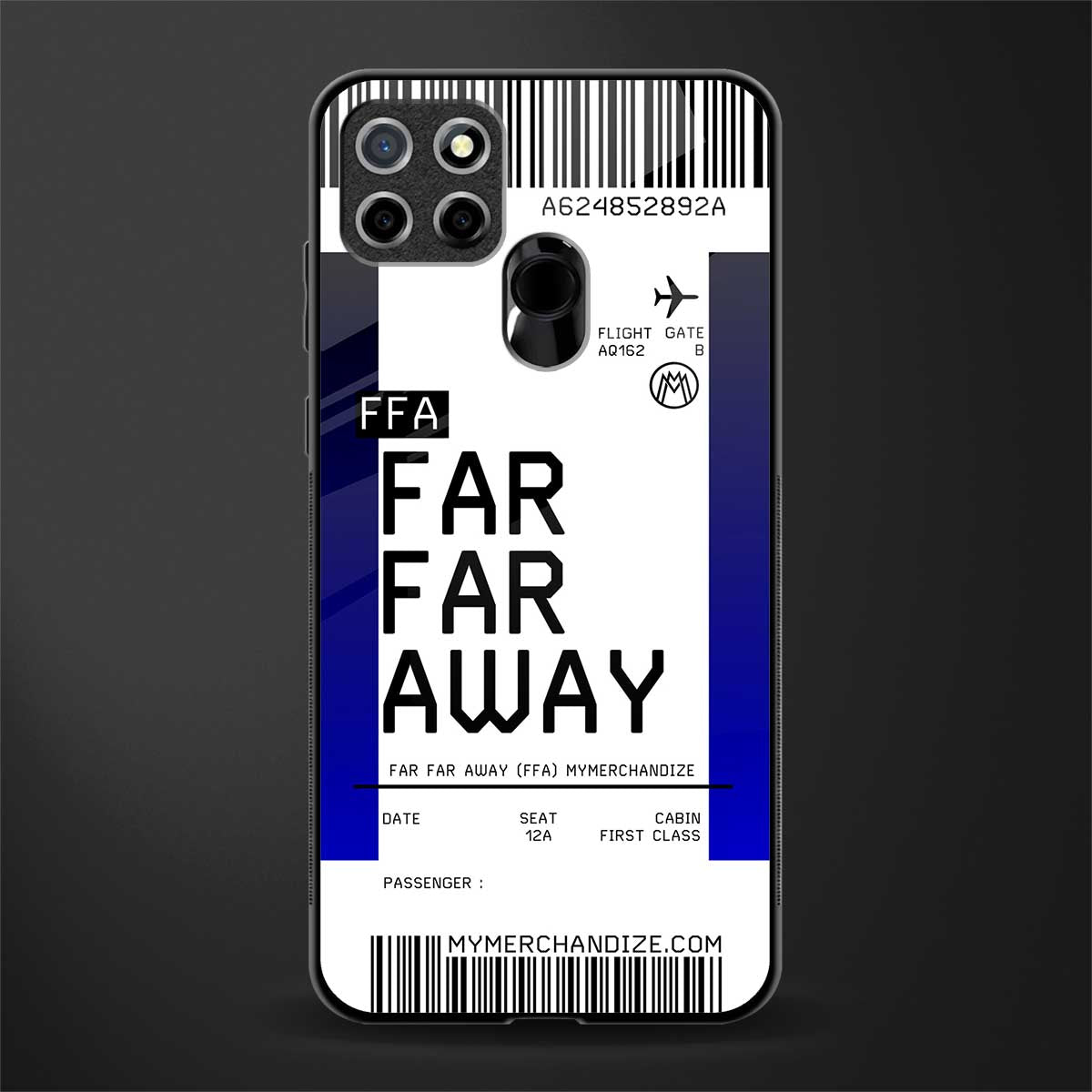 far far away boarding pass ticket glass case for realme narzo 30a image