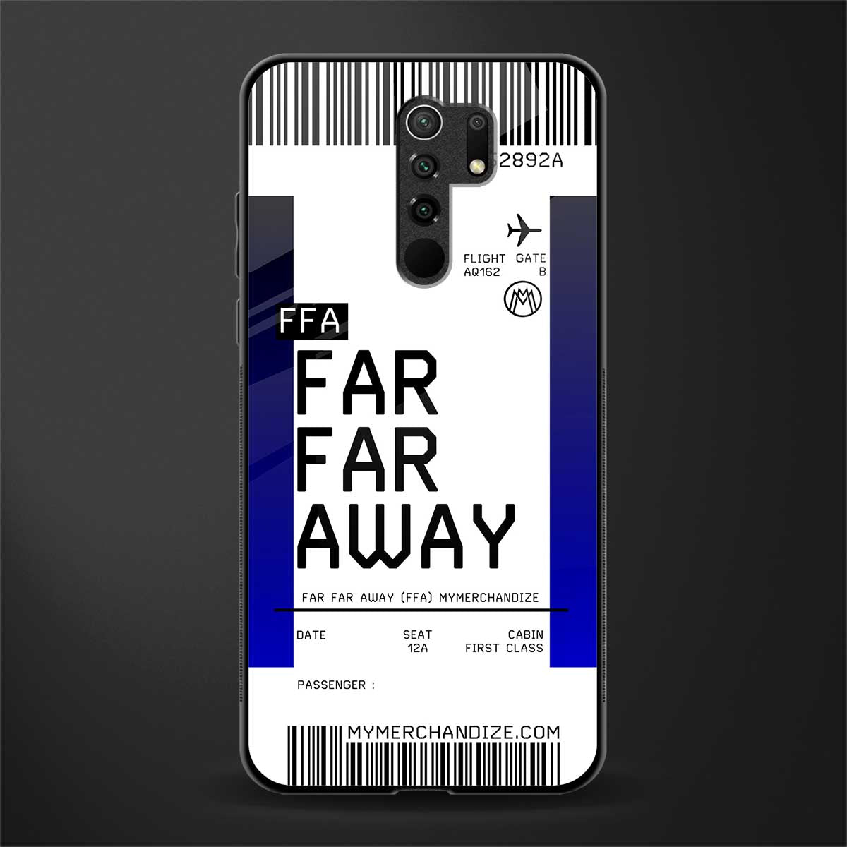 far far away boarding pass ticket glass case for redmi 9 prime image