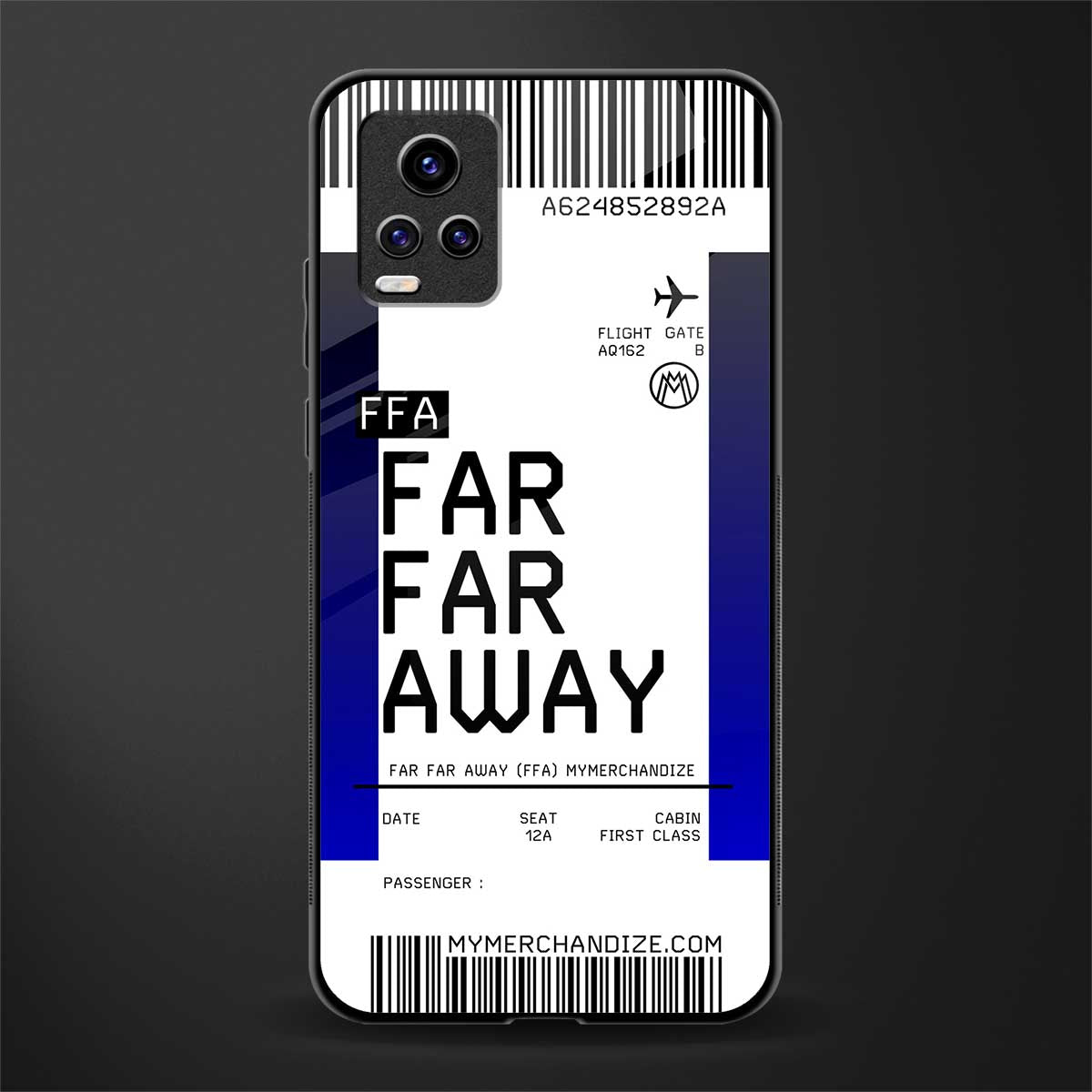far far away boarding pass ticket glass case for vivo v20 image