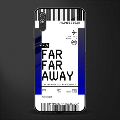 far far away boarding pass ticket glass case for redmi 9a image