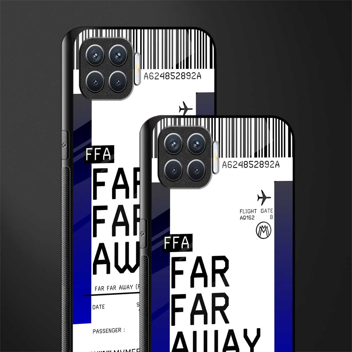 far far away boarding pass ticket glass case for oppo f17 pro image-2