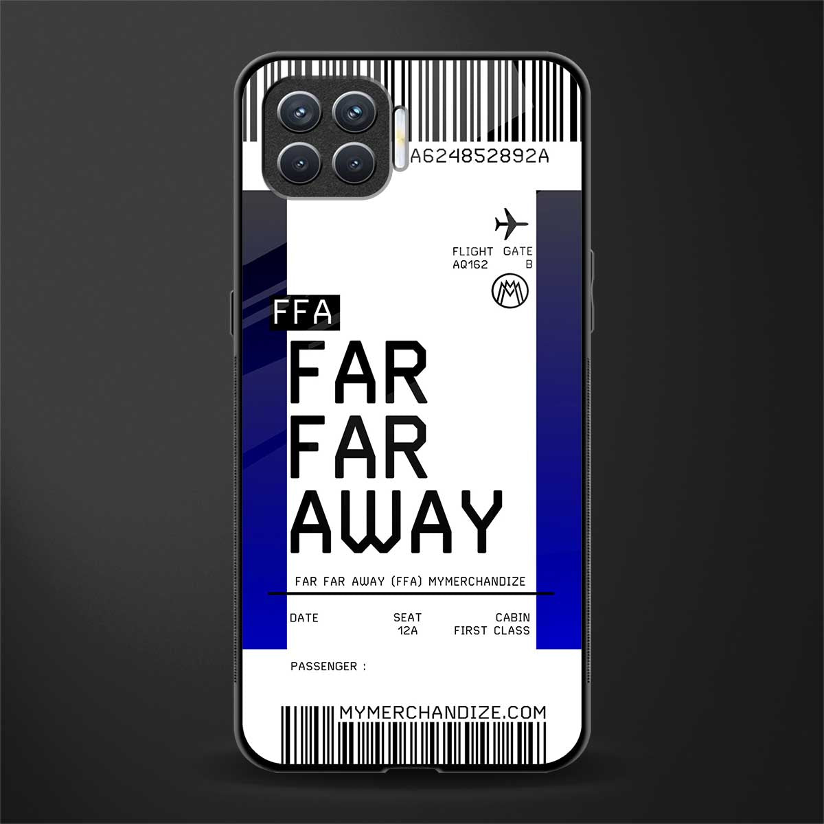 far far away boarding pass ticket glass case for oppo f17 image