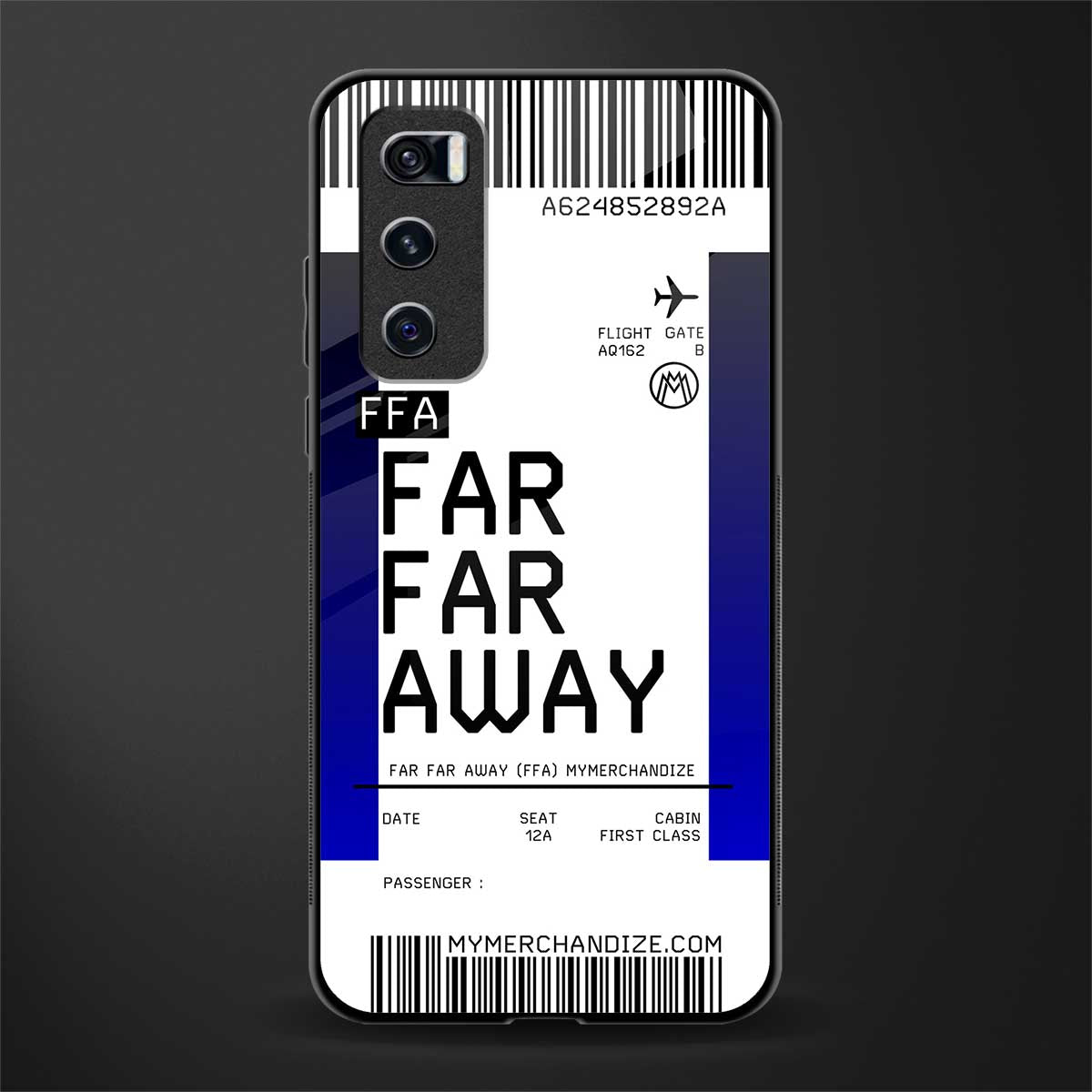 far far away boarding pass ticket glass case for vivo v20 se image