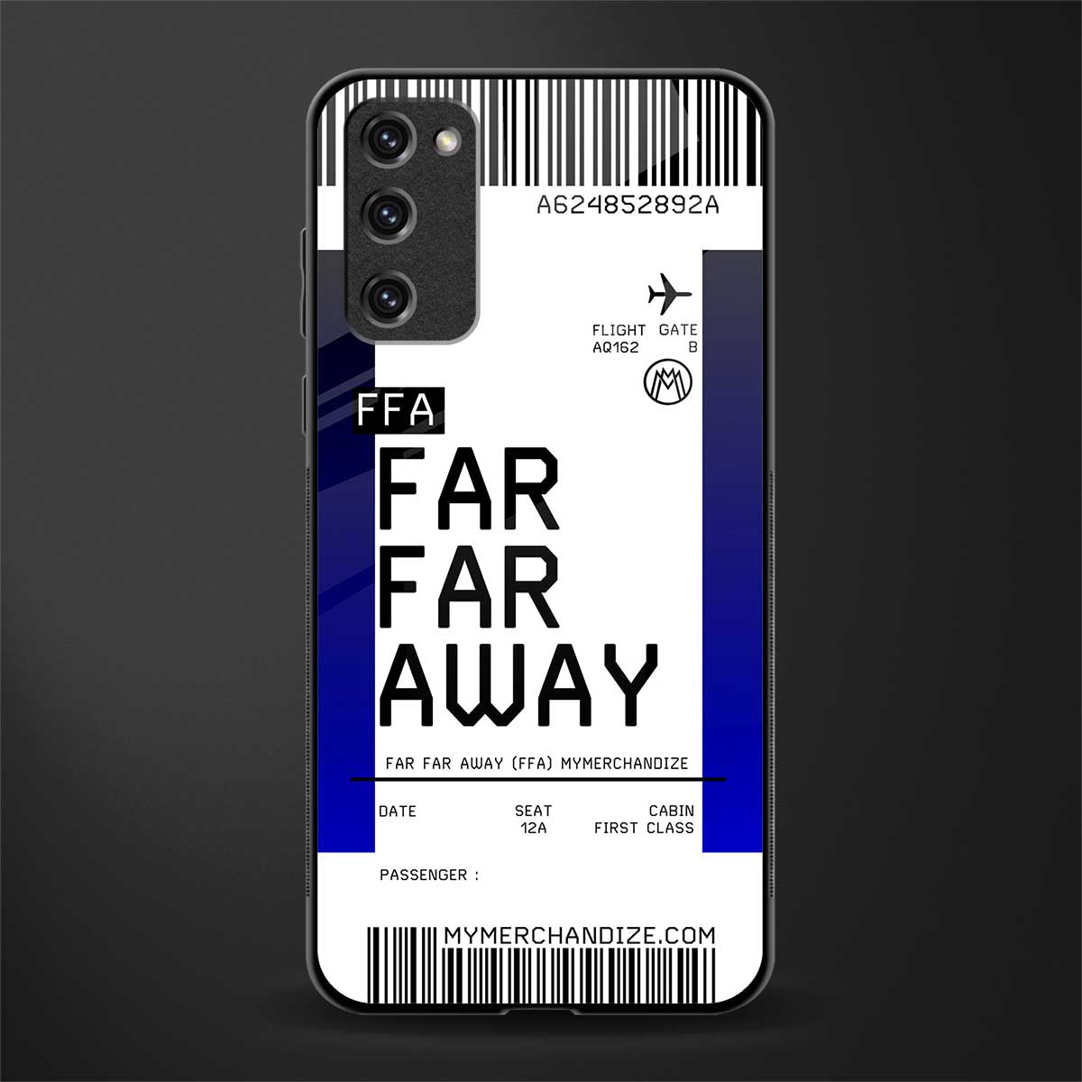 far far away boarding pass ticket glass case for samsung galaxy s20 fe image