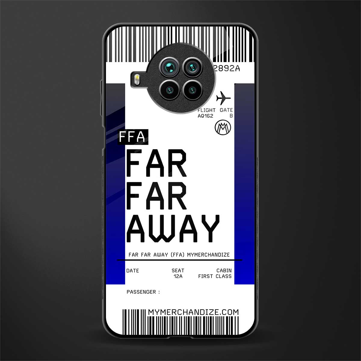far far away boarding pass ticket glass case for mi 10i image