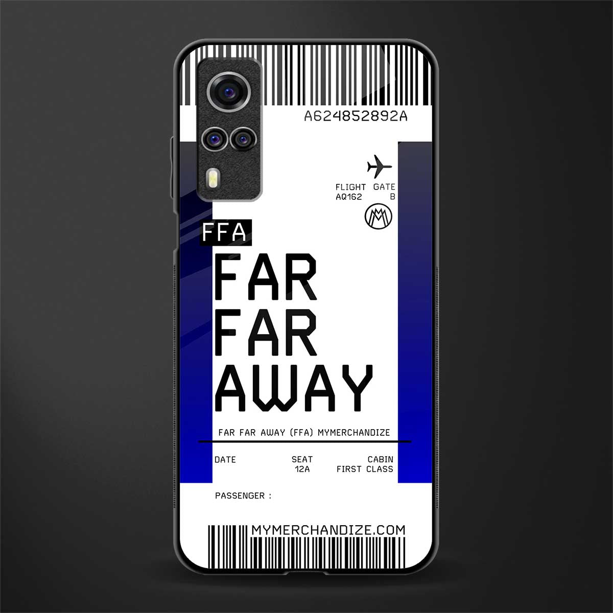 far far away boarding pass ticket glass case for vivo y31 image