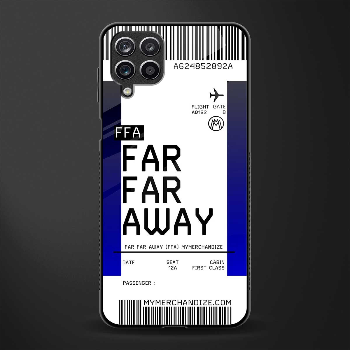 far far away boarding pass ticket glass case for samsung galaxy f12 image
