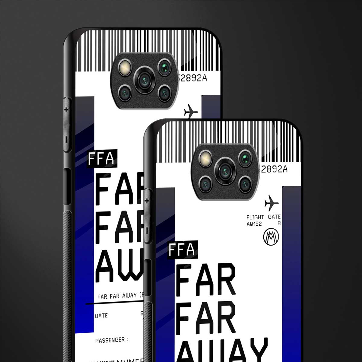 far far away boarding pass ticket glass case for poco x3 pro image-2
