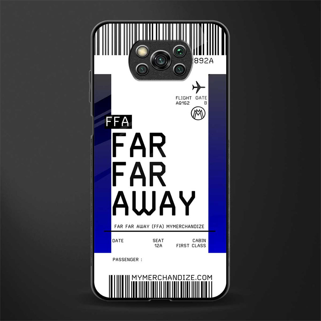 far far away boarding pass ticket glass case for poco x3 image