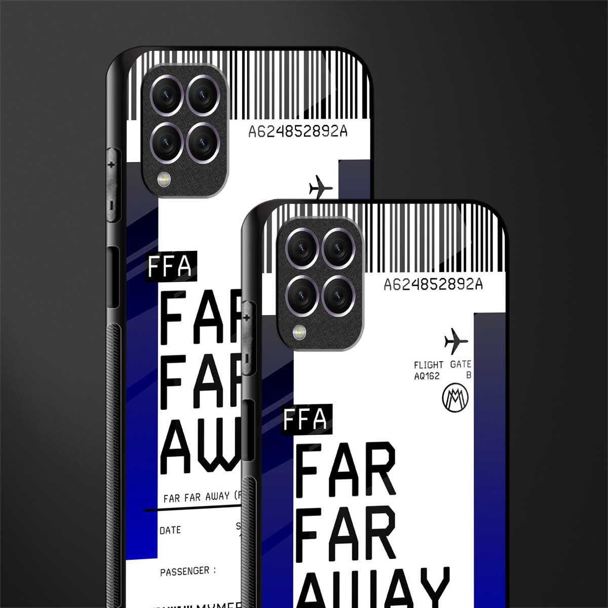 far far away boarding pass ticket glass case for samsung galaxy f62 image-2