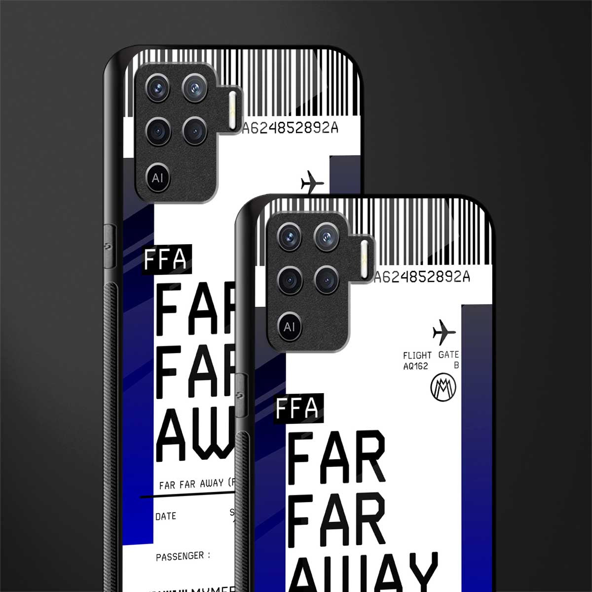 far far away boarding pass ticket glass case for oppo f19 pro image-2
