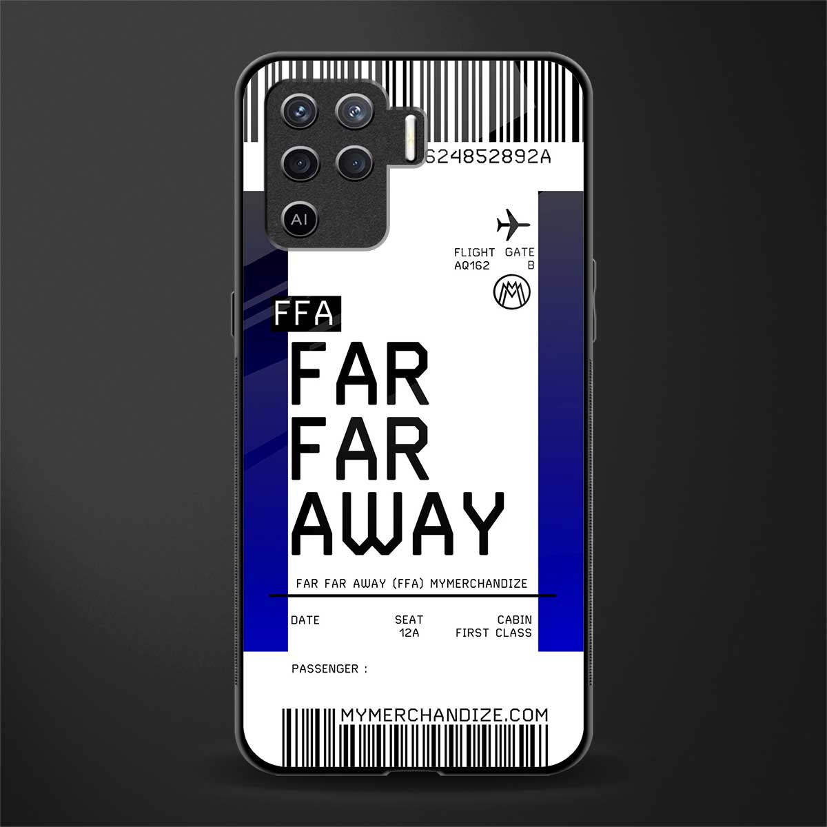 far far away boarding pass ticket glass case for oppo f19 pro image